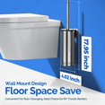 thumbnail image 3 of Hamitor Toilet Brush and Holder Set: 304 Stainless Steel Rustproof Toilet Scrubber with Under Rim Deep Cleaning Curved Bristle - Bathroom Cleaner Brush fo, 3 of 7