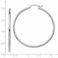 thumbnail image 3 of Boucles d'Oreilles Rondes en Tube d'Or Blanc 14 Carats 2x45mm, 3 of 7