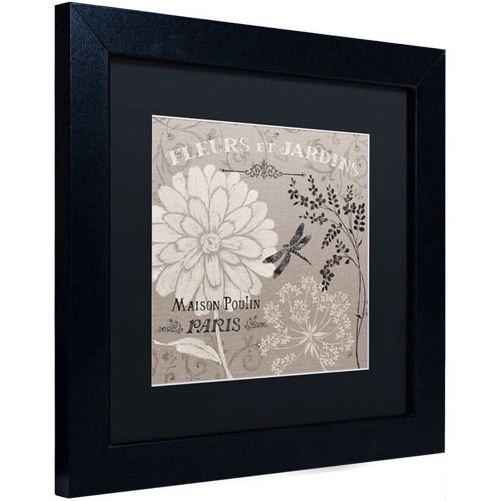 Trademark Fine Art "French Linen Garden II" Canvas Art by Daphne Brissonnet, Black Matte, Black Frame