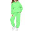 thumbnail image 3 of Virmaxy Solid Color Dynamic Warmth Set Heartbeat line Heart Print Long Hooded Sweatshirt And Sweatpants Casual Sports With Fleece-lined for 3.3'-5.3',Mint Green, 3 of 5