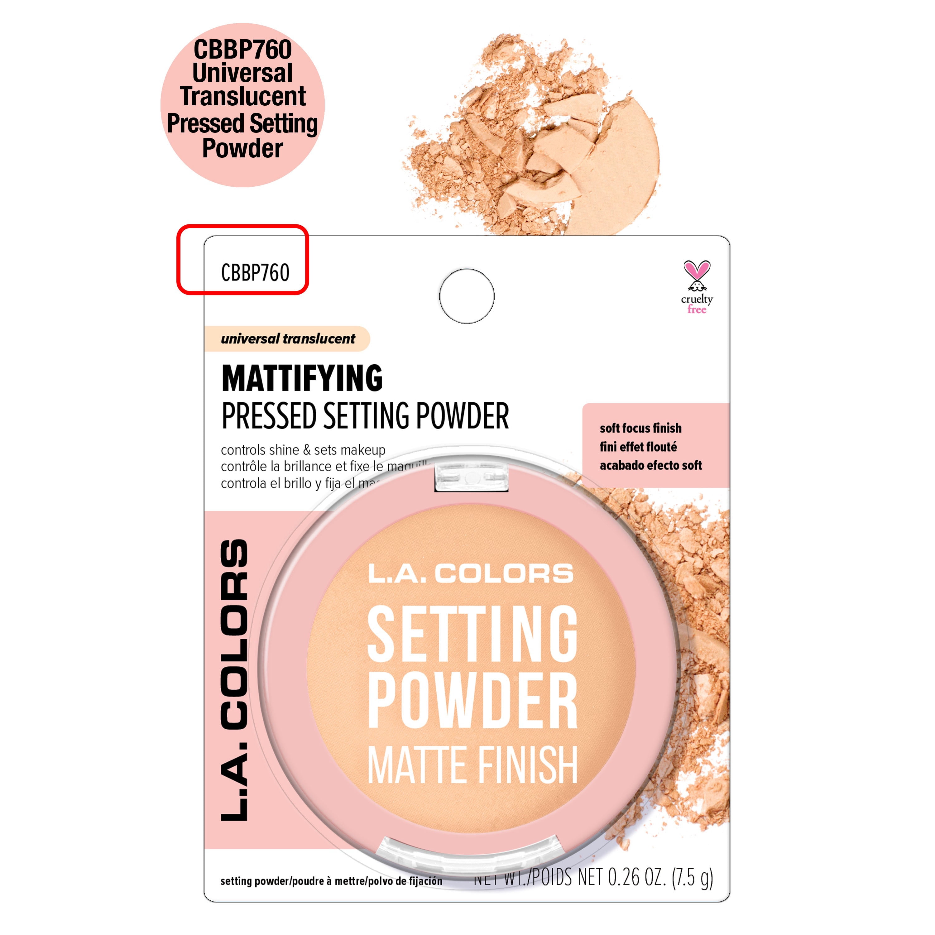 L.A. COLORS Setting Powder, Mirror & Puff included, Translucent, 0.28 oz