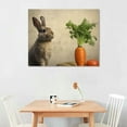 thumbnail image 2 of TIAOTIAOHOU Canvas Print Wall Art Rabbit with Abstract Blue Background Animals Wildlife Digital Art Realism Rustic Scenic Nature Colorful for Living Room, Bedroom, Office, 2 of 4