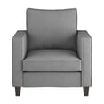 thumbnail image 3 of Pemberly Row Light Gray Durable Fabric Upholstered Contemporary Armchair, 3 of 9