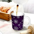thumbnail image 3 of Disketp Snowflake Gradient Purple Large Coffee Mug with Handle Tea Cup Novelty Coffee Cup for Men Women Office Work, 3 of 6