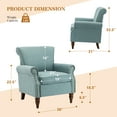 thumbnail image 2 of Upholstered Armchair, Tina's Home Accent Chair Nailhead Trim Wood Leg Living Room Bedroom Blue, 2 of 7