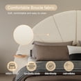 thumbnail image 6 of Queen Size Arched Boucle Bed with Side Table, Modern Platform Bed Frame with Plush Headboard, Floor Standing Design for Bedroom, Beige, 6 of 8