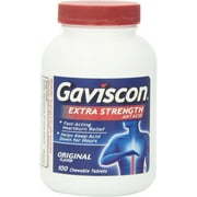 Gaviscon Extra Strength Chewable Antacid Tablets, Original Flavor, 100-Count Bottles (Pack of 3) XZ&TT