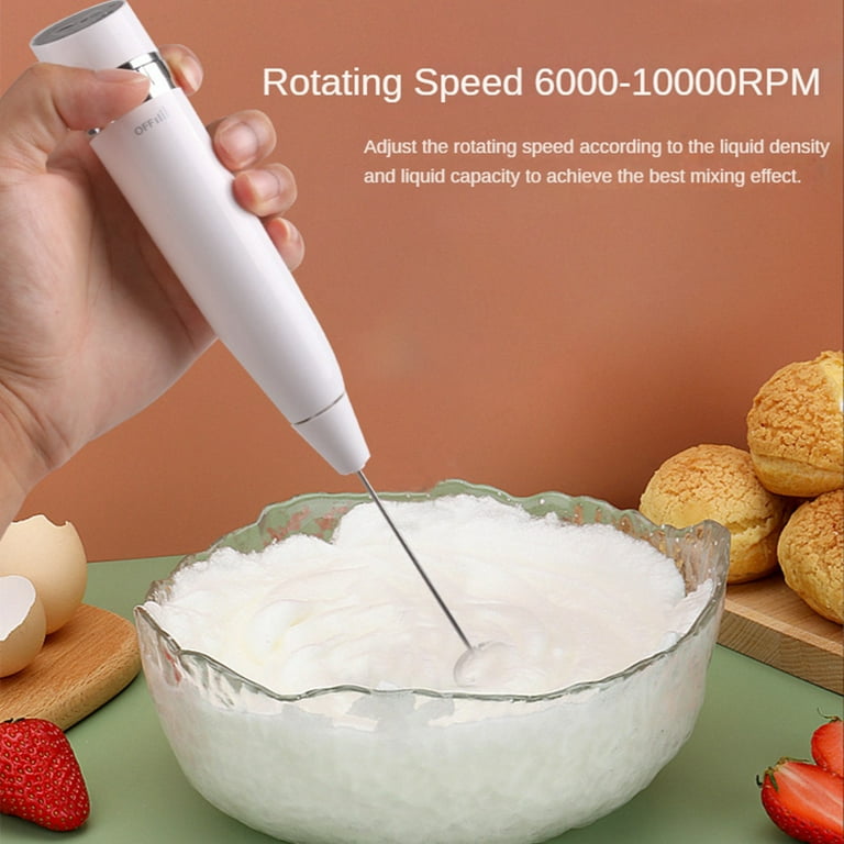 Milk Frother for Coffee, Handheld Drink Mixer Electric Whisk W/ Stand,  Cappuccino, Frappe, Matcha, Hot Chocolate Foam Maker, Red, by Mata1-USA