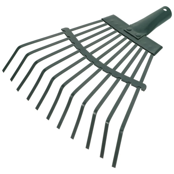 HEMOTON Garden Leaf Rake with Carbon Steel Teeth for Efficient Cleaning in Garden Green Color 12 Inch