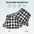 thumbnail image 5 of Kll Anchor Black Tartan Plaid Bucket Hat For Women Men Packable Travel Beach Sun Hat Outdoor Rave Accessories Reflective Fisherman Cap, 5 of 9
