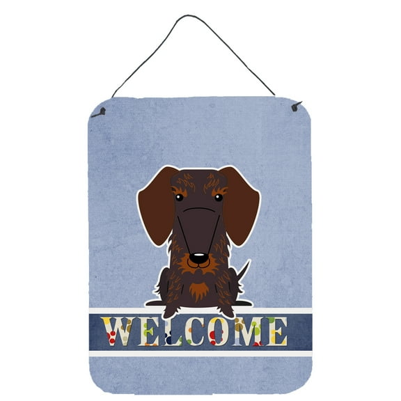 Caroline's Treasures BB5710DS1216 Wire Haired Dachshund Chocolate Welcome Wall or Door Hanging Prints, 12x16, multicolor