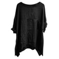 thumbnail image 7 of TKLPEHG Womens Summer Top Loose Fit Short Sleeve Lightweight Comfy Raglan Ladies Solid Color Tee Crew Neck Leisure Everyday Wear (Black,XL), 7 of 7