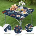 thumbnail image 4 of Dark Blue Chicken Floral Pattern Square Fitted Tablecloth with Elastic Edge,Square Table Cover,Washable Elastic Table Cover for Home Kitchen Party Decor 34"x34", 4 of 6