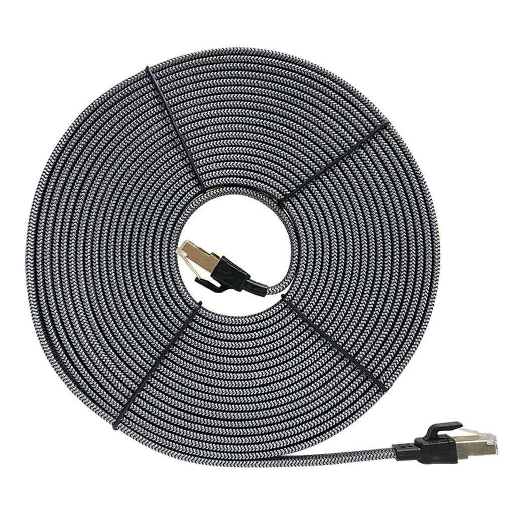 Soft Braided CAT8 Networking Cable 40Gbps 2000MHz Bandwidth Anti Interferences Flat RJ45 Cord
