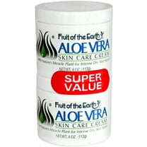 Fruit of the Earth AKF18 Aloe Vera Cream 4 Oz. Jars(2 Pack)