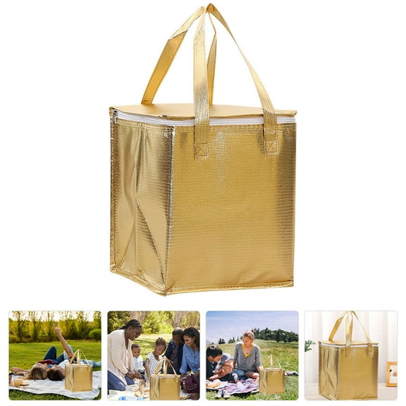 Raindrops  Insulated Food Packaging Bag Catering for Deliveries Golden