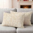 thumbnail image 2 of Lumbar Pillow Covers 20x12 Inch Set of 2, Cream Botanical Waterproof Outdoor Pillow Covers, Spring Summer Chic Wildflowers Decorative Cushion Pillowcases for Couch, Sofa, Bed, Garden, Patio, 2 of 9
