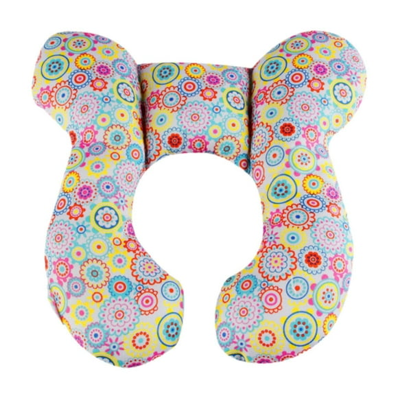 Almohada para el cuello del bebé,Almohada de apoyo para el cuello del bebé Reposacabezas en forma de U,Almohada de viaje para bebé con soporte para el cuello para recién Flores de colores