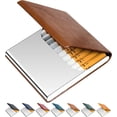 thumbnail image 1 of GHSDFBB Padike Cigarette Case, Cigarette Case Leather & Stainless Steel Multi Case. (Brown), 1 of 7