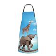 thumbnail image 2 of Picia Elephant Giraffe Waterproof Apron for Unisex Adult - Adjustable Bib Apron with Pockets, Ideal for Cooking, Gardening, Painting, and Household Chores, 2 of 9