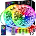 thumbnail image 1 of HENF-100 ft Camera LED Light Strip (2 Rolls 50 ft) Music Sync Colour Changing RGB LED Strip with App Remote Control Bluetooth LED Strip for Lights, 1 of 4