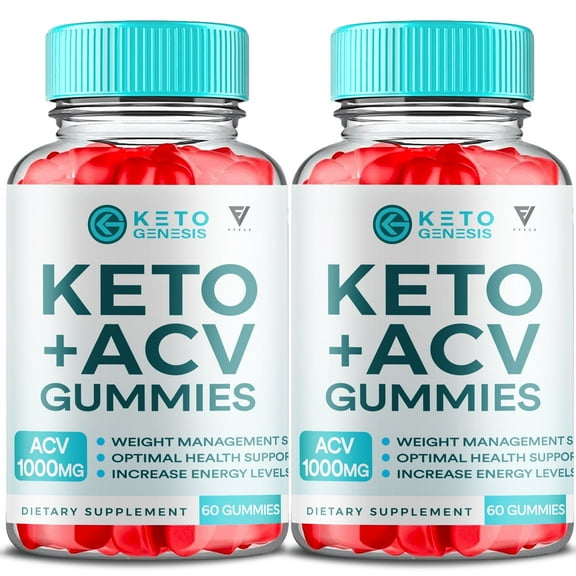 (2 Pack) Keto Genesis Keto   ACV 1000mg Gummies Vitamin B12 Vitamin B6 Advanced Gut Health Digestion Support (120 Gummies)