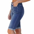 thumbnail image 4 of SOOMLON Stretchy Jean Shorts for Women Plus Size Button Denim Knee Length Shorts Jorts with Pockets Trendy Bottoms, 4 of 9