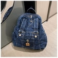 thumbnail image 2 of PRIYAL Denim Backpack for Women Vintage Y2K Grunge Style Lightweight Canvas Rucksack Purse Daypack Aesthetic Cute Travel Jeans Bag, 2 of 8