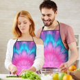 thumbnail image 5 of Pink Blue Tie Dye Flower Pattern Apron-Garden Aprons for Women with Pockets-Cotton Linen Waterproof Kitchen Cooking Gardening Aprons Adjustable for Kitchen,Cooking,BBQ and Salon 33x27 Inch, 5 of 7