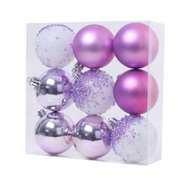 Deoxygene 9 PCS Christmas Ball Ornaments xmas Tree Decorations Hanging ... Christmas Trees Decorated Purple