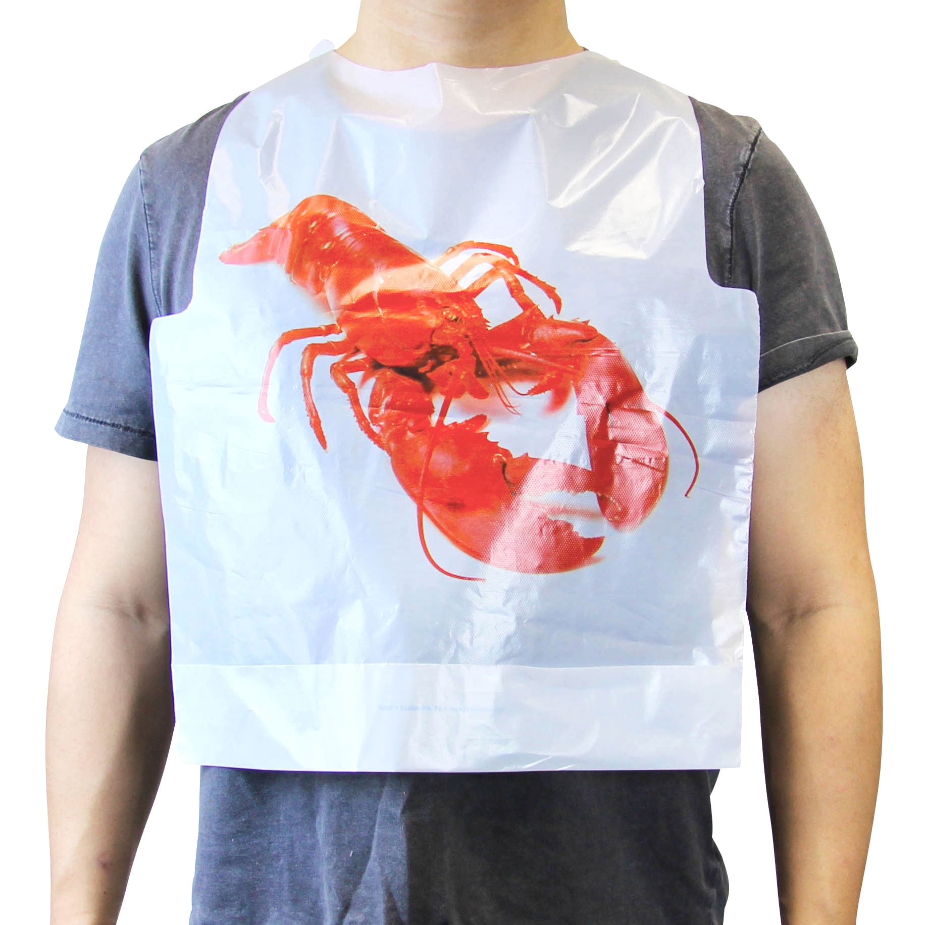 [500 Pack] Disposable 20 Inch Adult Poly Lobster Bibs to Protect Clothes, for Crab Feasts, Seafood Restaurants, Crawfish Parties and Special Events