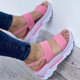 thumbnail image 1 of Sandalias De Punta Abierta Con Plataforma Para Mujer, Zapatos Antideslizantes Con Correa De Hebilla En El Tobillo De Color Sólido, Sandalias Casuales Para Exteriores, 1 of 4
