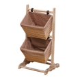 thumbnail image 2 of Cesta de almacenamiento de madera Rack de piso Stand de servicio rústico pesado estante de almacenamiento de almacenamiento para la sala de lavandería Estilo B, 2 of 9