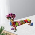thumbnail image 3 of Estatuilla de perro colorida Estatua de perro salchicha Escultura de resina Adorno de animal para estante de pequeña sala de Decoraciones artesanales B Colco Estatua de perro salchicha, 3 of 8