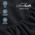 thumbnail image 4 of Bare Home Luxury 1800 Collection Fitted Sheet, Dual Side Pockets, Deep Pocket, Queen, Black, 4 of 9