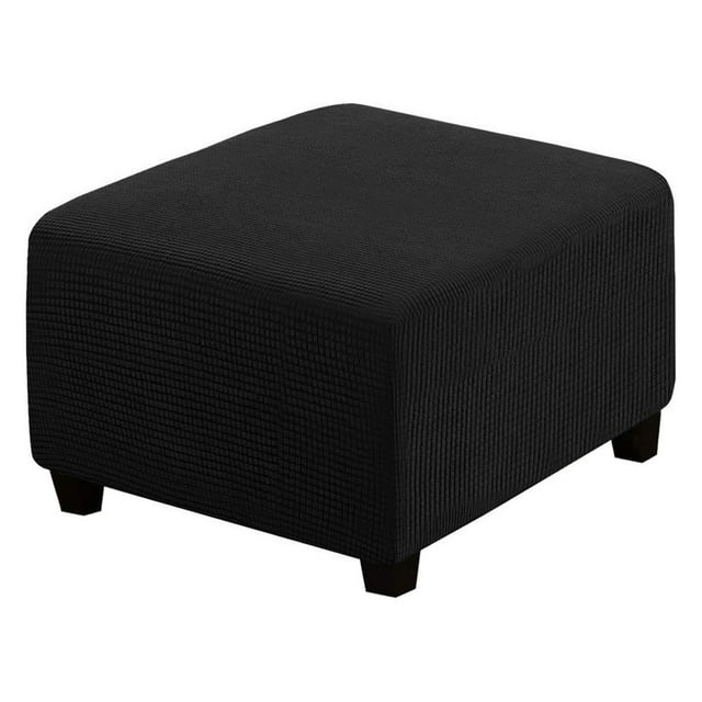CHUANK Jacquard Stretch Square Ottoman Slipcover Footstool Cover Furniture Protector Ottoman Cover Size Large&Extra Large