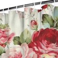 thumbnail image 4 of Floral Shower Curtain Watercolor Botanical Bathroom Decor Rustic Flower Design Fabric Bath Curtain for Tub Country Style Home Accessories with Hooks，84x72in(210x180cm), 4 of 5