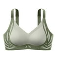 thumbnail image 3 of Jkety Women's Full Figure Front Closure Wirefree Back Support Posture Bra Womens Sports Bras Green,2XL, 3 of 3