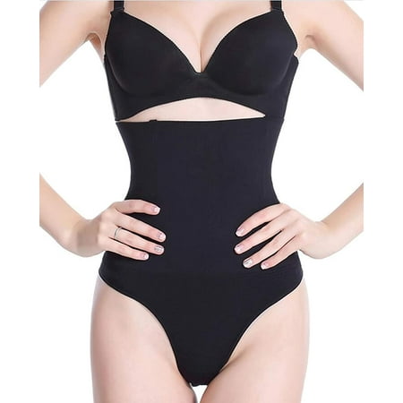 

Gotoly Women Butt Lifter Shapewear Hi-Waist Tummy Slimmer Thong Panty Seamless Body Shaper Shorts(Black X-Small-Small)
