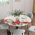 thumbnail image 5 of Red Mushroom Gnomes Round Tablecloth for 36-44 Inch Tables,Fitted Table Cover with Elastic Edge,Eucalyptus Leaves Watercolor Rustic Waterproof Outdoor Table Cloth Protector for Patio Garden Dinner, 5 of 9