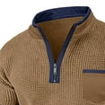 thumbnail image 4 of Kalauyu Men's Short Sleeve Waffle Shirts Quarter-Zip Casual Mock Neck Basic Designed Cotton Shirts Summer Tops, 4 of 4
