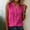 Hot Pink, variant on Women Casual V-Neck Sleeveless Button Up Linen Blouse Tops Solid Color Tee