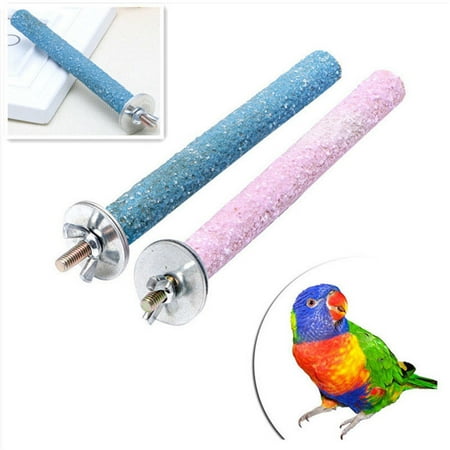 Limei 3PCS Parrot Perch Stand, Bird Perches Bird Cage Perch Toy, Colorful Paw Grinding Stick Cage Accessories for Parakeets Conures Cockatiels(Random Color)