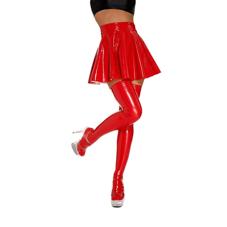 GYUJNB Plus Size Skirt for Women s Sexy Leather Skirt And Leatherstocking Cargo Skirt for Women Red L