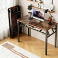 thumbnail image 4 of Folding Desk  No Assembly Computer Desk  Small Foldable Table with Storage Shelf  Study Table for Small Space  Writing Desk Compact Desk for Home Office, 4 of 4