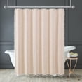 thumbnail image 3 of Americanflat 71x71 Woven Linen Pink Shower Curtain with Tassel Accents - Includes 12 Grommets and Hooks - 100% Polyester, 3 of 8