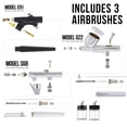 thumbnail image 3 of Master Airbrush Professional Airbrushing System Kit - 3 Airbrushes, 16 Color Water-Based Face & Body Art Paint Set, Cool Runner II Dual Fan Air Compressor - Washable Temporary Tattoo, How to Guide, 3 of 6