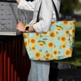 thumbnail image 7 of Kdxio White Polka Dot Sunflower A for Beach Bag for Women Large Beach Tote Bag Waterproof Sandproof Swim Bag with Zipper Pockets Beach Vacation Travel, 7 of 7