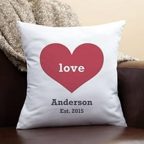 Personalized Red Heart Throw Pillow