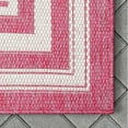 thumbnail image 5 of Well Woven Indoor/Outdoor Area Rug 7'10" x 9'10" Frankie Fuchsia Red Striped Border, 5 of 7